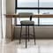 Armen Living Kobe 30" Bar Height Swivel Bar Stool in Black Finish and Gray Faux Leather 721535761777 - alternate 5